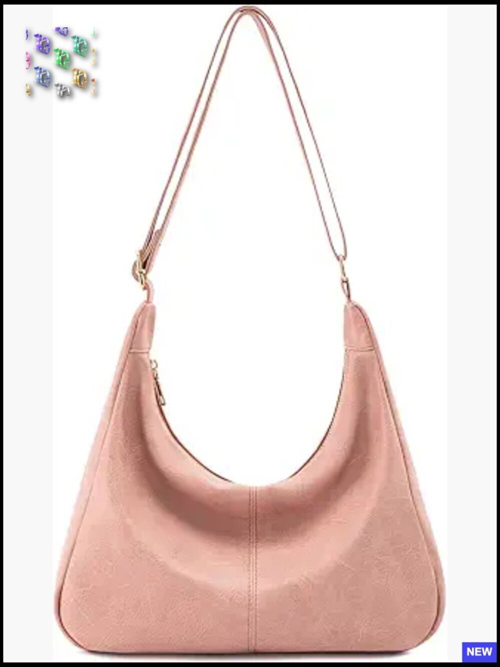 Foldable Vegan Leather Hobo Bag Slouchy Tote Shoulder Crossbody Purse